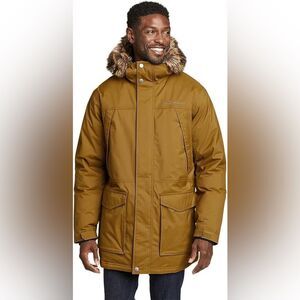 Eddie Bauer Men's Mt Superior Down Parka size Large Tan NWT in packaging